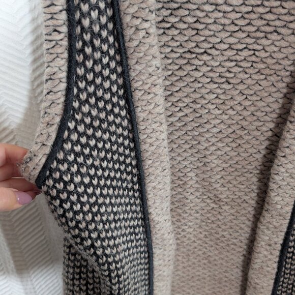 Club Monaco Wool Alpaca Blend Knit Sweater Vest Longline Textured XS Neutral - Picture 5 of 9
